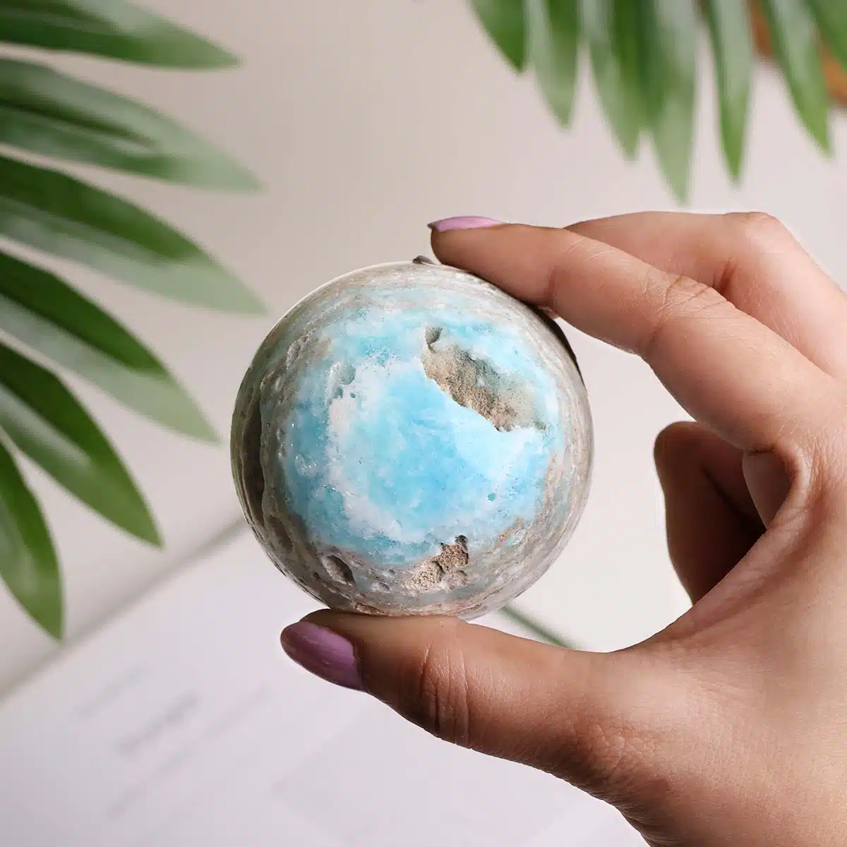 Hemimorphite Sphere Ball-Shubhanjali (1) Shop Natural Hemimorphite Crystal Sphere / Ball