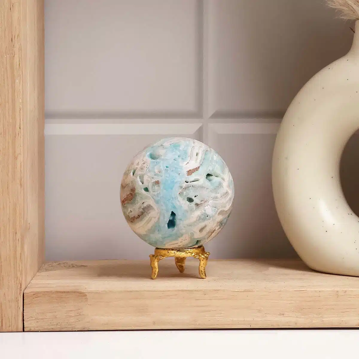 Hemimorphite Sphere Ball-Shubhanjali (3) Shop Natural Hemimorphite Crystal Sphere / Ball