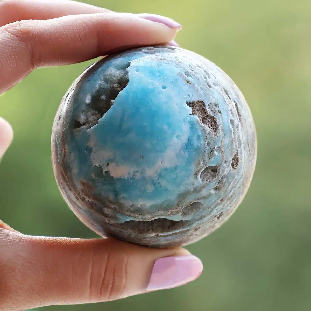 Hemimorphite Sphere Ball-Shubhanjali (7) Shop Natural Hemimorphite Crystal Sphere / Ball
