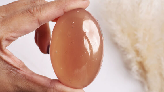 Honey Calcite Palm Stone