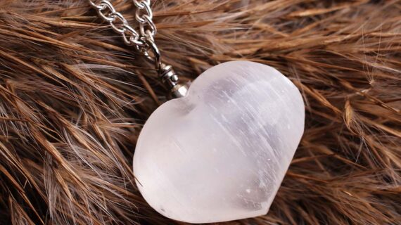 Selenite Mini Heart Pendant