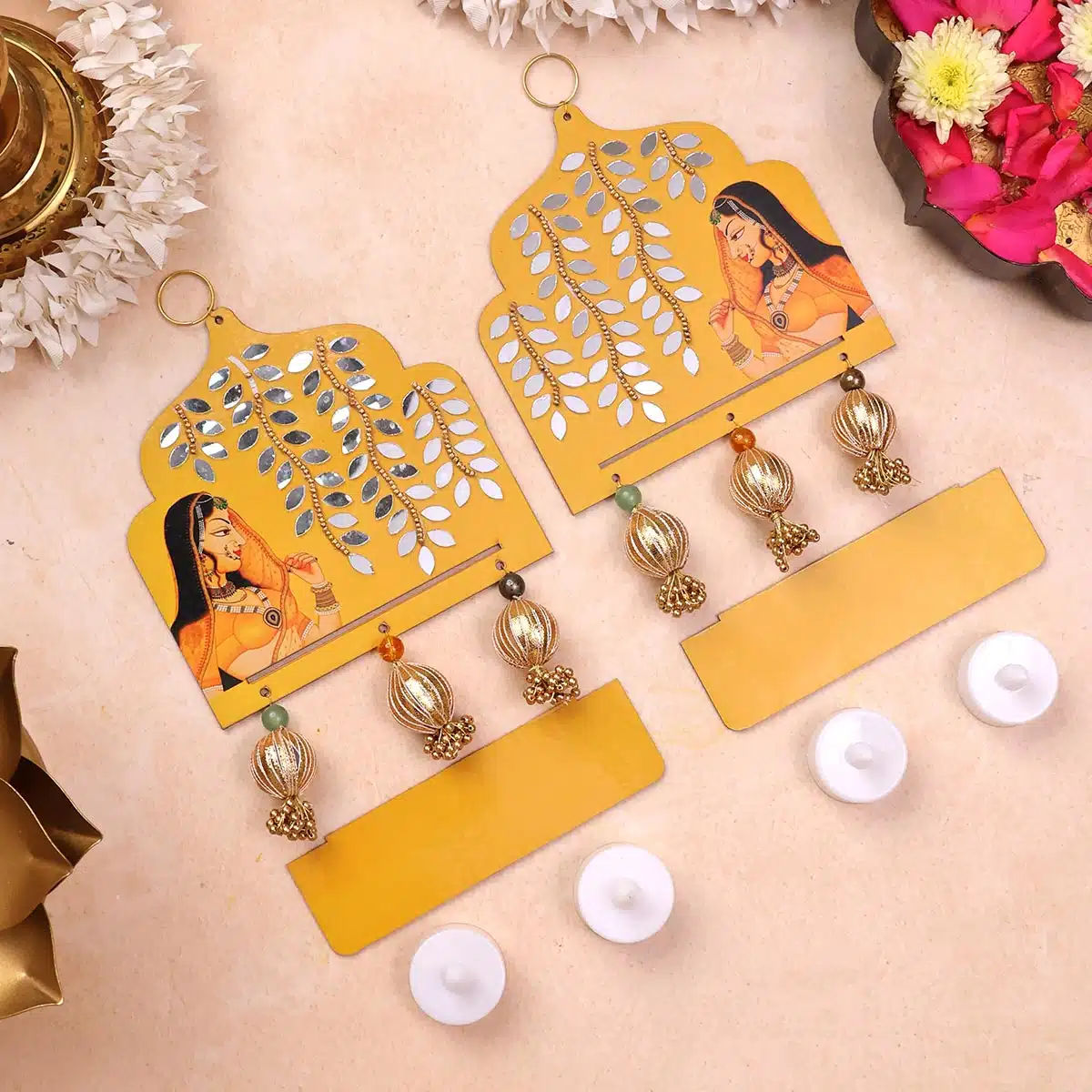 Wealth Tumble Hanging With LED-Shubhanjali (1) Shop Wealth Tumble Wooden Hanging With LED