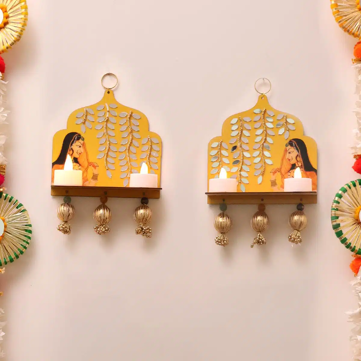 Wealth Tumble Hanging With LED-Shubhanjali (2) Shop Wealth Tumble Wooden Hanging With LED