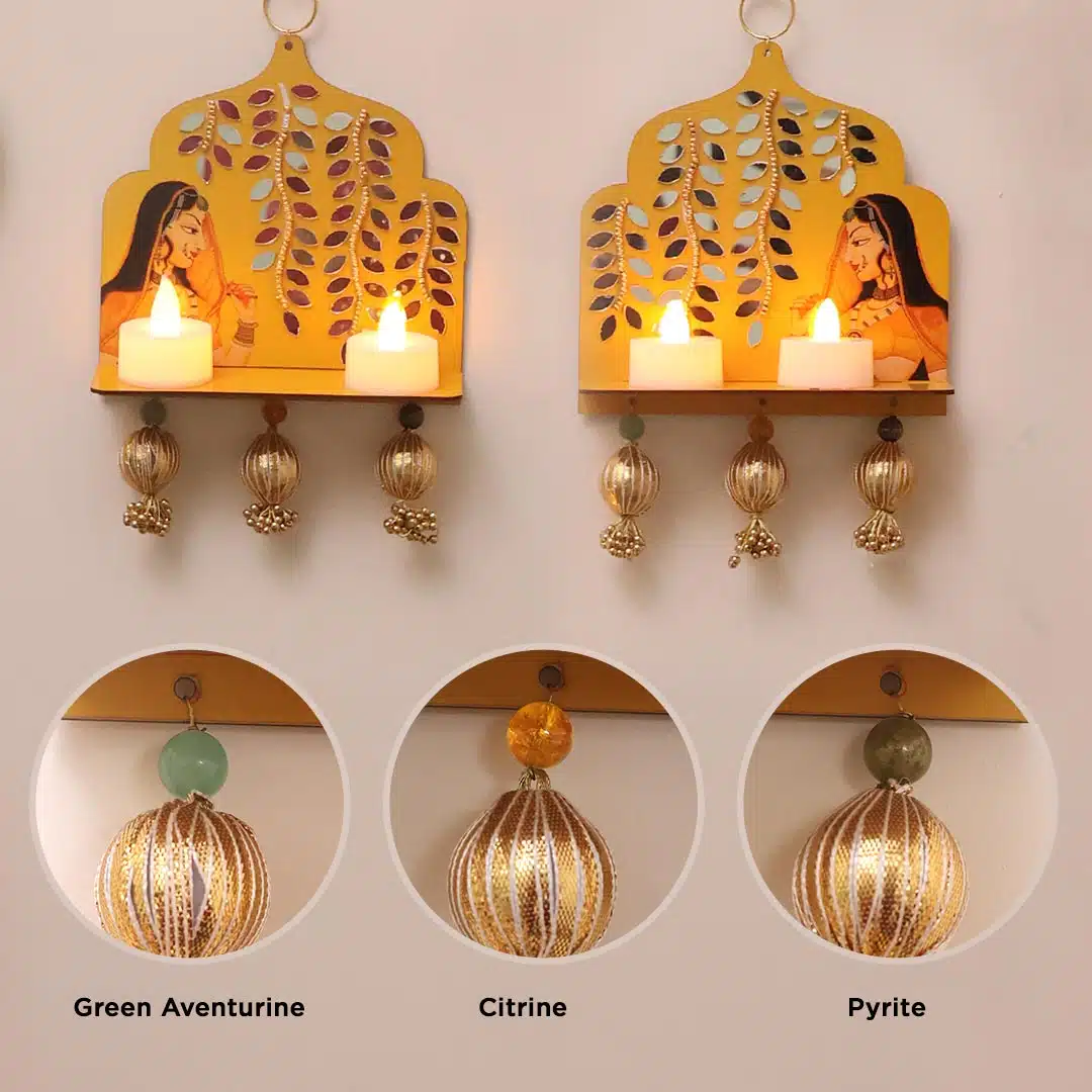 Wealth Tumble Hanging With LED-Shubhanjali (4) Shop Wealth Tumble Wooden Hanging With LED