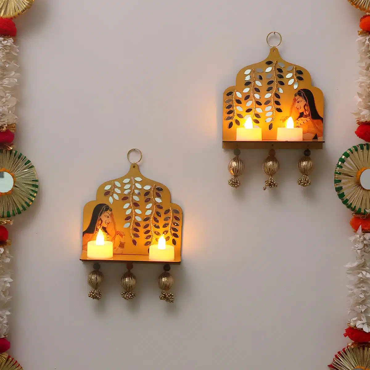 Wealth Tumble Hanging With LED-Shubhanjali (5) Shop Wealth Tumble Wooden Hanging With LED