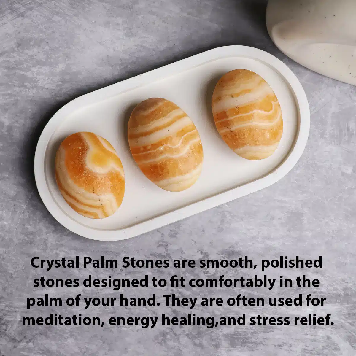 Yellow Calcite Palm Stone-Shubhanjali (1) Shop Crystal Yellow Calcite Palm Stone For Meditation