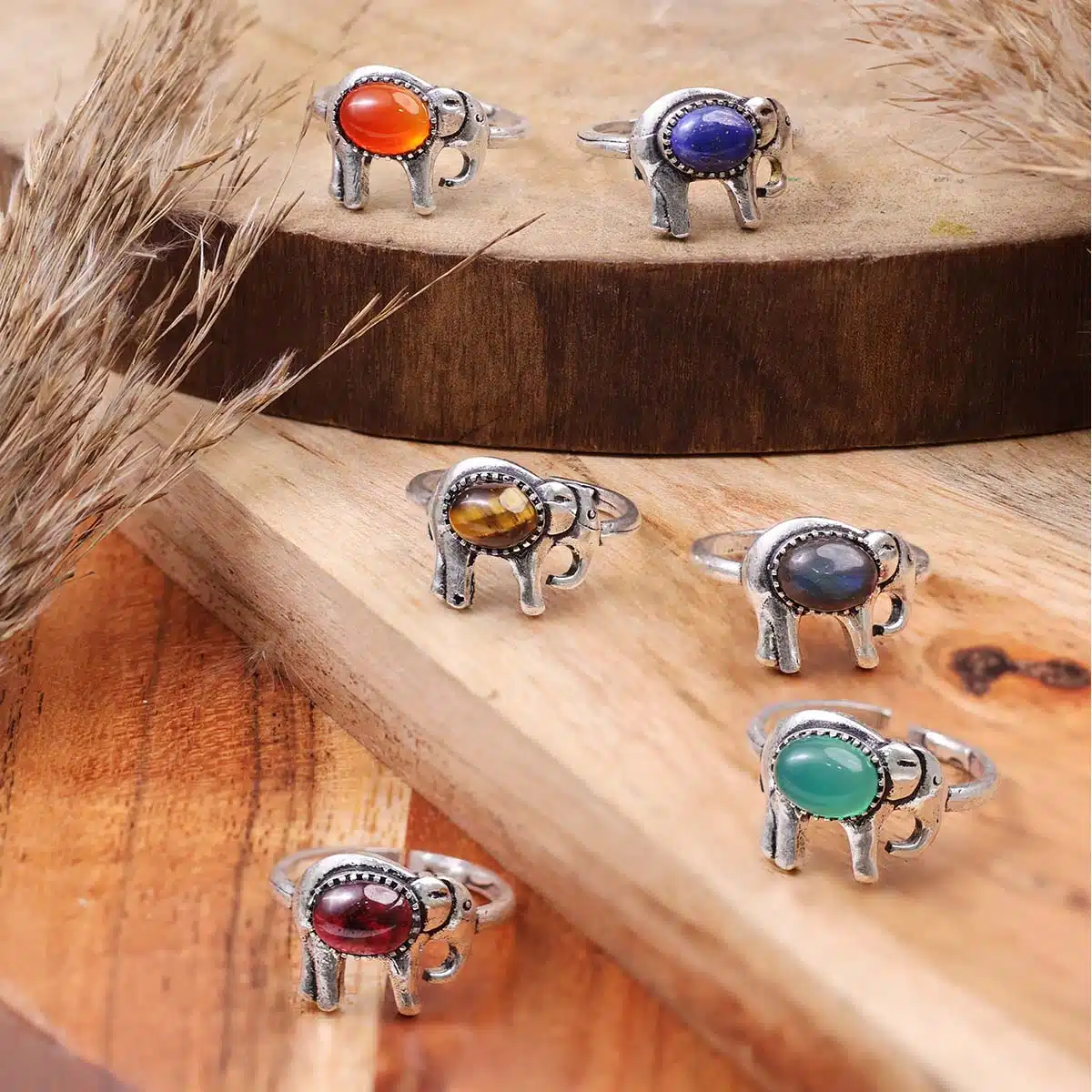 Elephant Design Small Stone Rings-Shubhanjali (1) Shop Elephant Design Small Stone Rings
