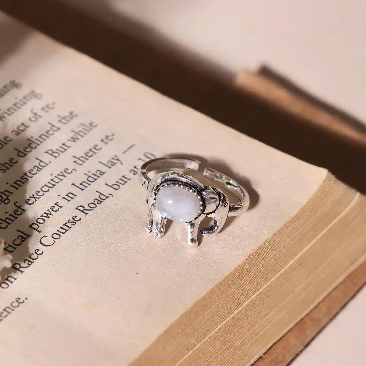 Elephant Design Small Stone Rings-Shubhanjali (3) Shop Elephant Design Small Stone Rings