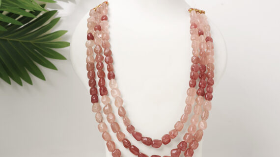 Strawberry Three Layer Tumble Necklace