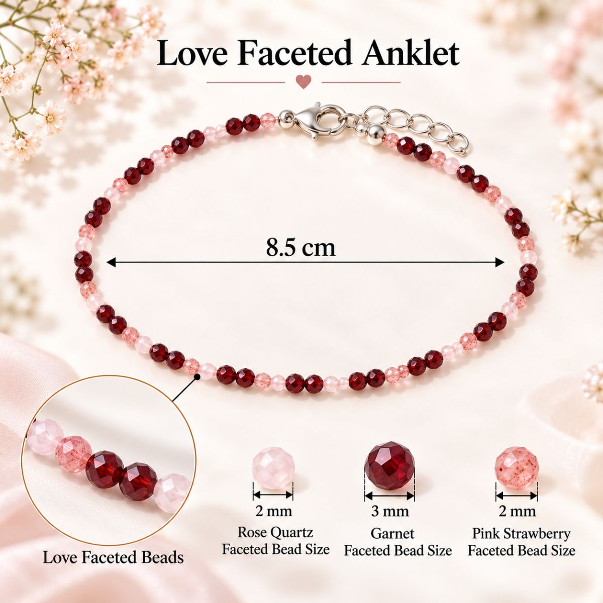 Love Faceted Beads Anklet love faceted beads anklet