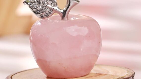 Rose Quartz Crystal Apple for Home Decoration