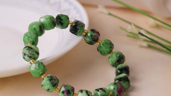 Ruby Zoisite Box Faceted Bracelet