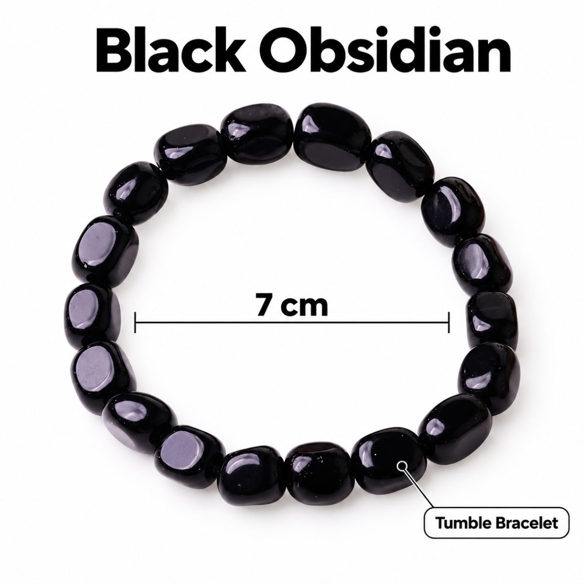 Black Obsidian Small Tumble Bracelet black obsidian small tumble bracelet