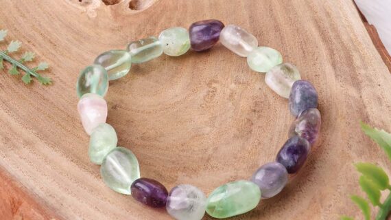 Multi Fluorite Small Tumble Bracelet