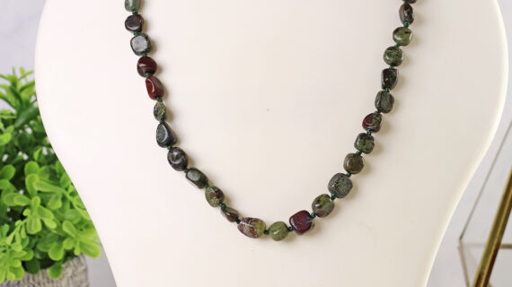 Dragon Blood Jasper Small Tumble Necklace Knotted