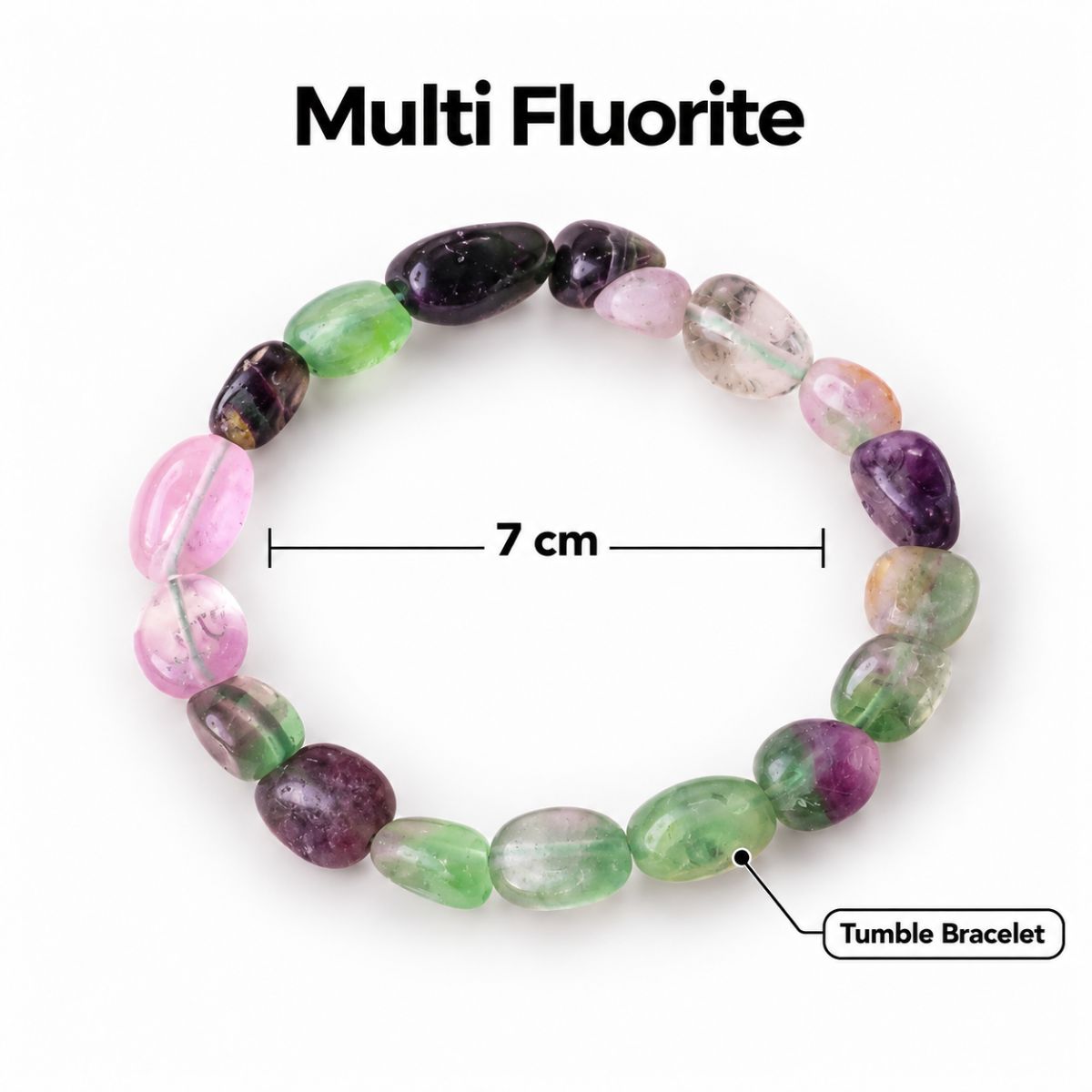 Multi Fluorite Small Tumble Bracelet multi fluorite small tumble bracelet