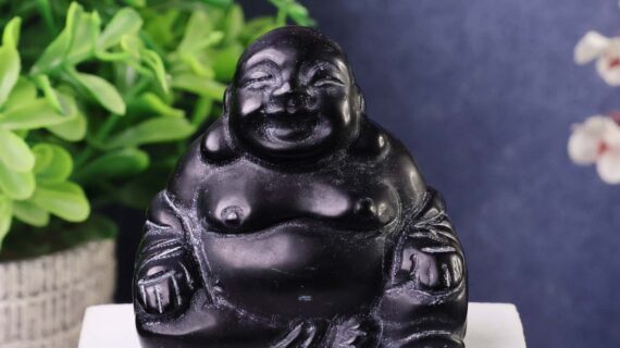 Black Obsidian Laughing Buddha