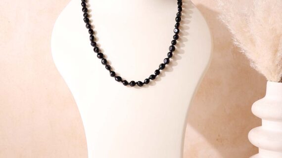 Black Obsidian Small Tumble Necklace
