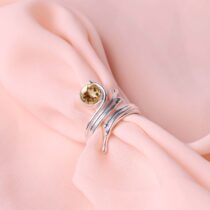 citrine-snake-silver-ring