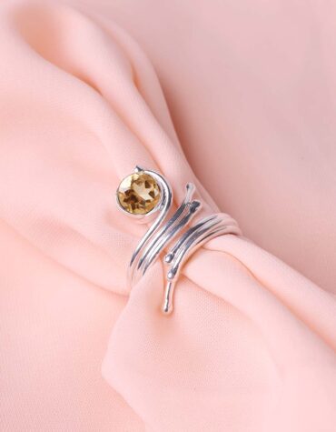 citrine-snake-silver-ring