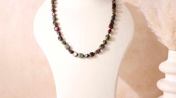 Dragon Blood Jasper Small Tumble Necklace