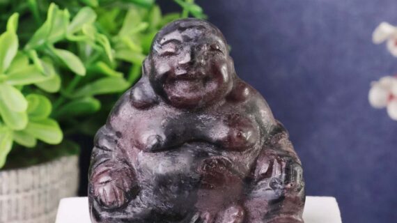 Garnet with Astrophylite Laughing Buddha