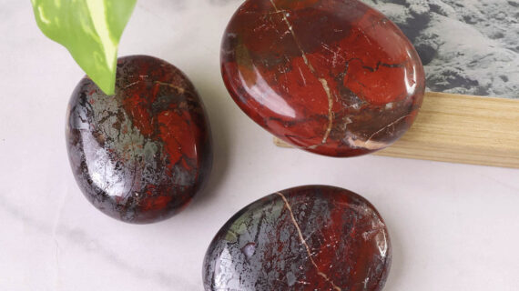 Red Jasper With Hematite Palm Stone