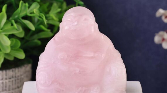 Rose Quartz Laughing Buddha