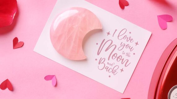 Rose Quartz Moon Valentine’s Gift