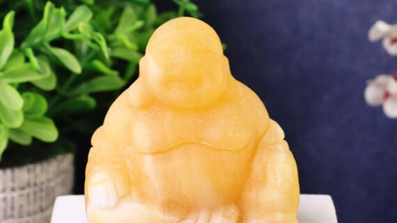 Yellow Calcite Laughing Buddha