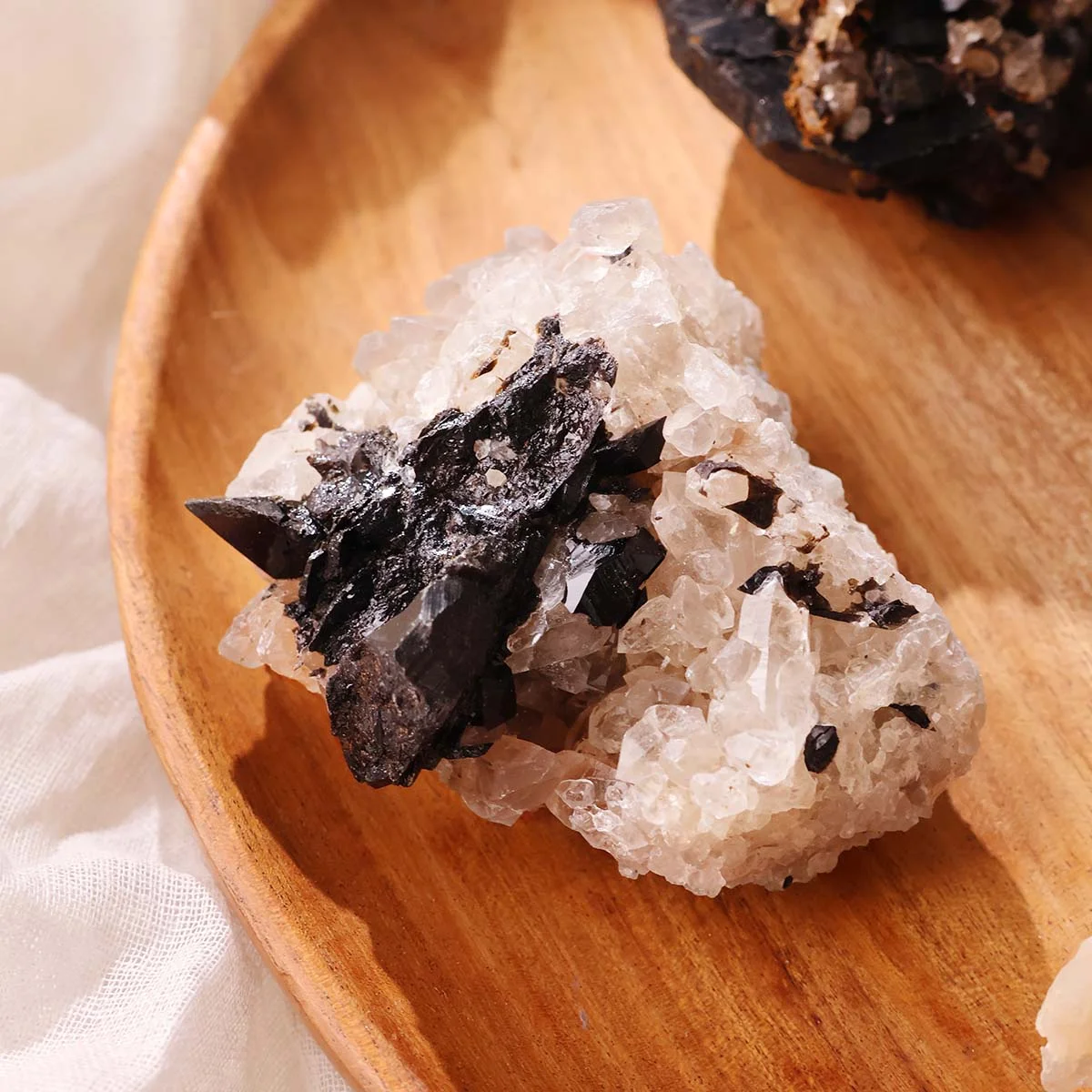 Black Tourmaline With Quartz Cluster (13)