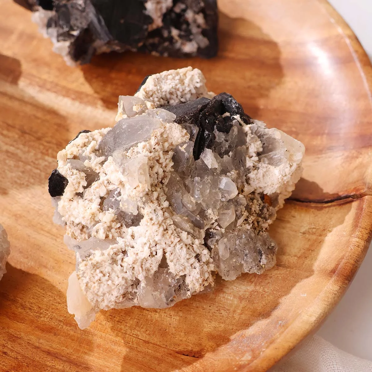 Black Tourmaline With Quartz Cluster (14)