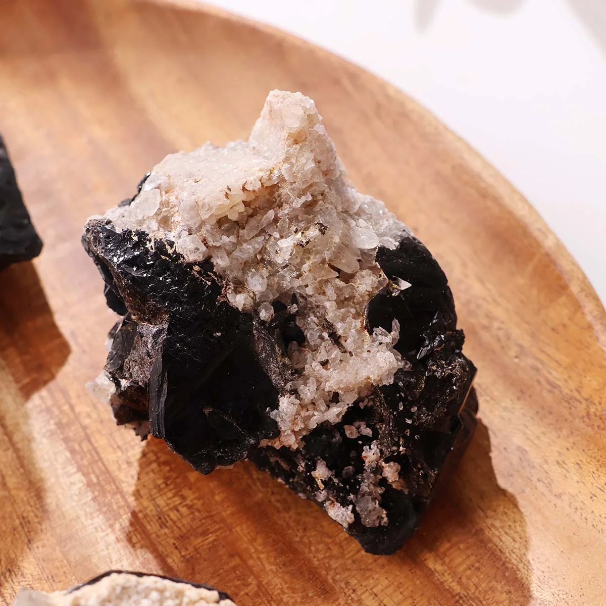 Black Tourmaline With Quartz Cluster (15)