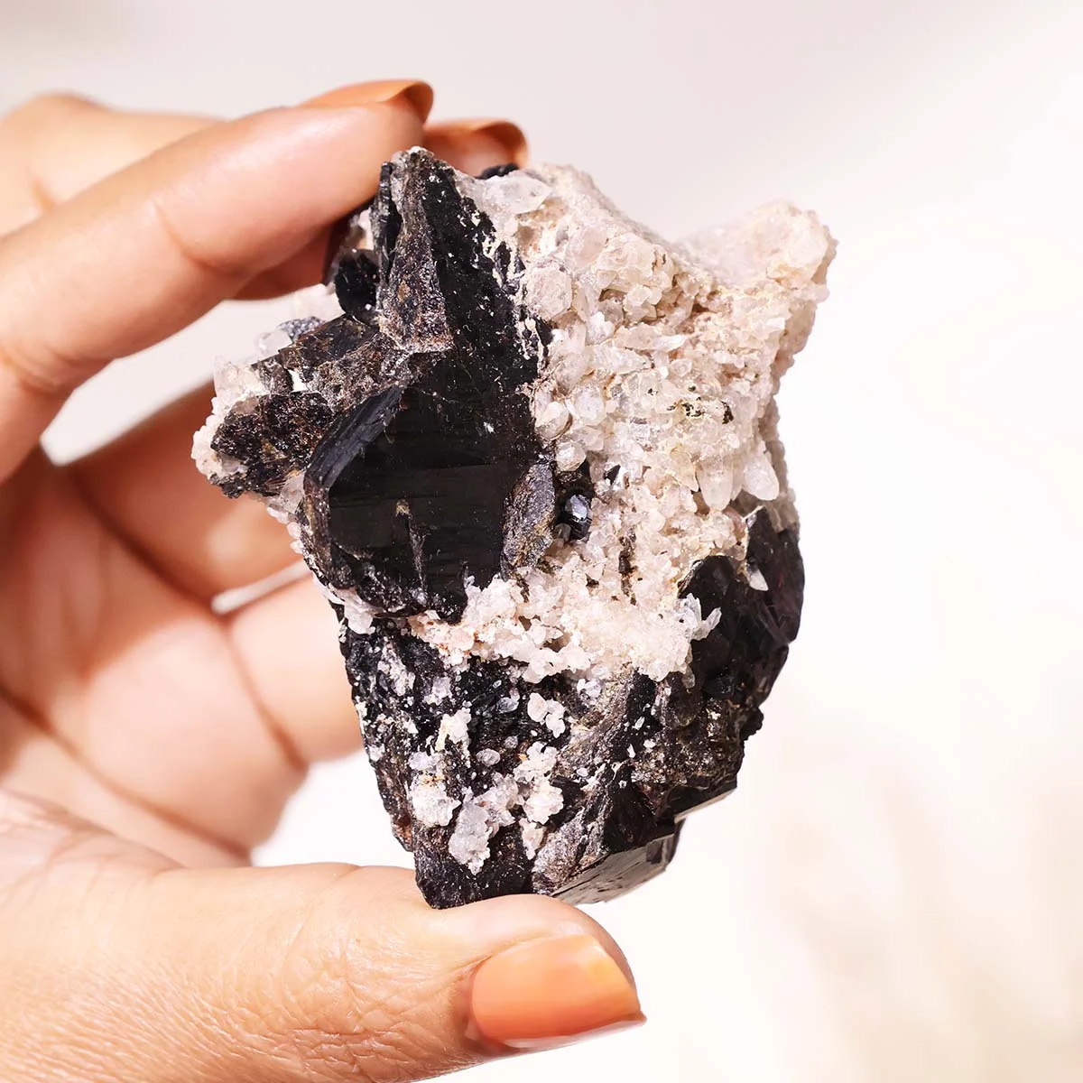Black Tourmaline With Quartz Cluster (5)