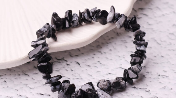Snowflake Obsidian Chips Bracelet