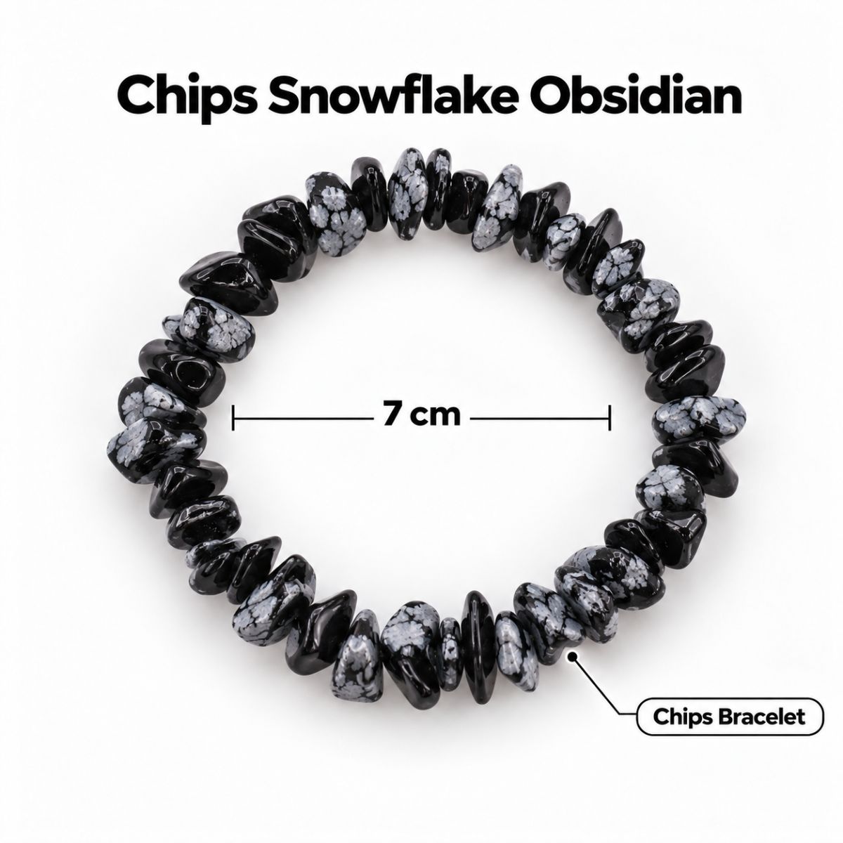 Snowflake Obsidian Chips Bracelet snowflake obsidian chips bracelet