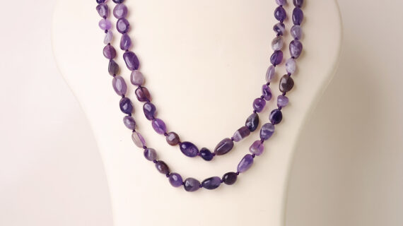 Amethyst Long Tumble Mala Knoted