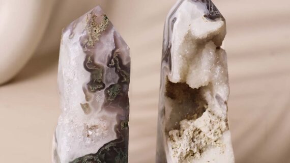 Moss Agate Druzy Tower