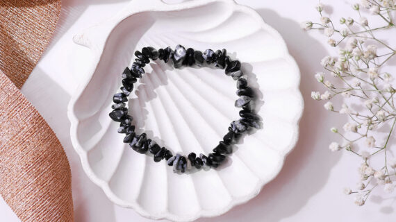 Snowflake Obsidian Chips Bracelet
