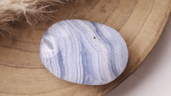 Blue Lace Agate Palm Stone
