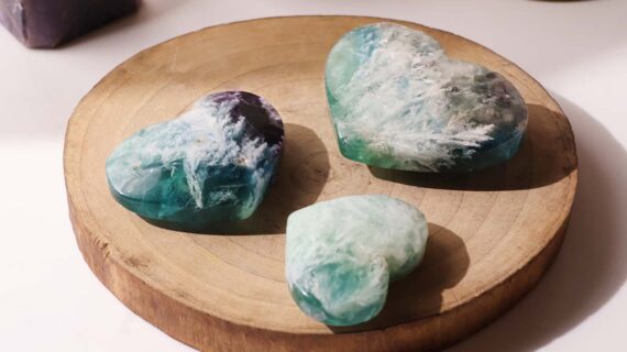 Snowflake Fluorite Heart