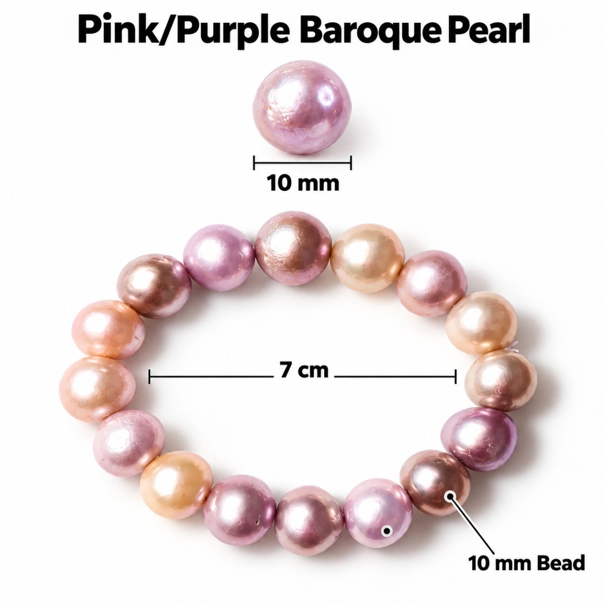 PinkPurple Baroque Pearl Bracelet pink/purple baroque pearl bracelet