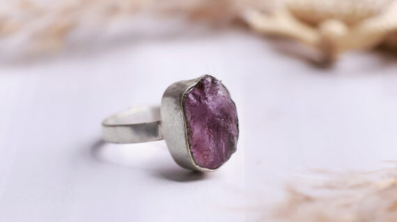 Amethyst Single Stone Raw Ring