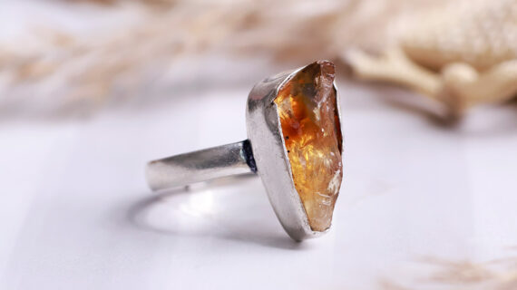Citrine Single Stone Raw Ring