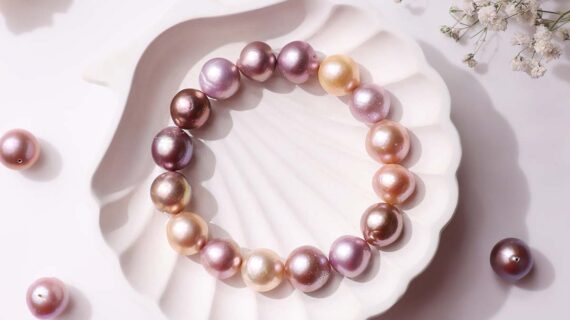 Pink/Purple Baroque Pearl Bracelet
