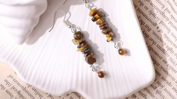 Tiger Eye Chips Hook Earring
