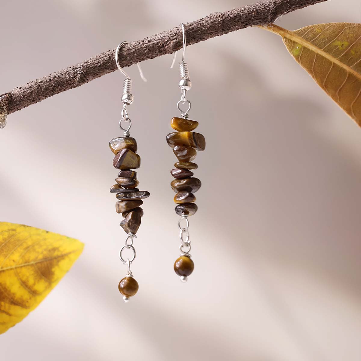 Tiger Eye Chips Hook Earring (3)
