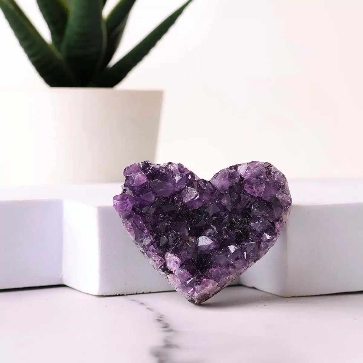 Amethyst Cluster Heart shape
