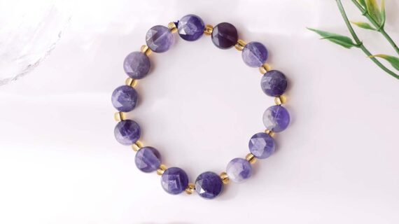 Amethyst Coin Faceted Bracelet
