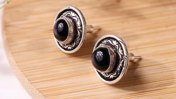 Black Onyx Stud Earrings